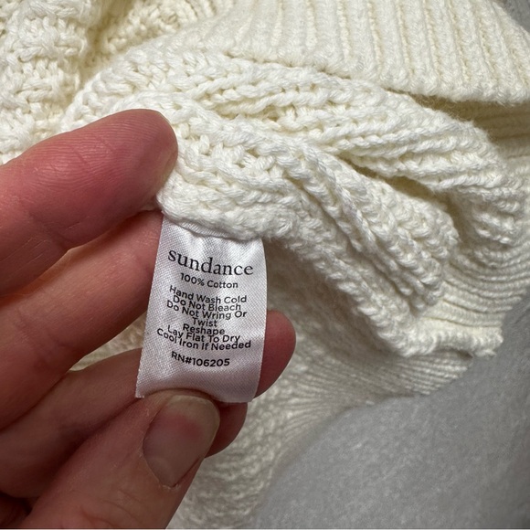 Sundance cream cable knit short sleeve sweater - Picture 4 of 5